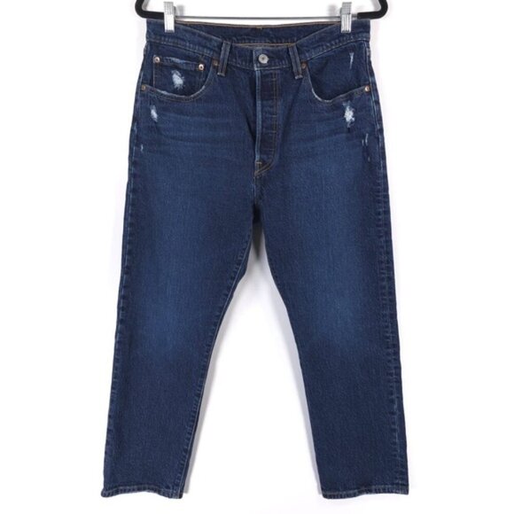 Levi's Denim - Levi’s 501 Button Fly Jeans Crop Semi Distressed 36200-0184 Size W31‎ L26